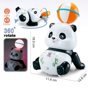 Kids 360 Degrees Rotation Stunt Ball Balancing Panda Toy with Light & Music
