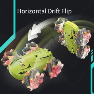 360 Degrees Rotation Remote Control Stunt Car Toy 6-channel Double-sided Flip R/C Drift Car with Colorful Light & Sound Effect