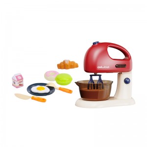 Simulation Egg Beater Toy Set Kids Pretend Play Kitchen Household Appliances with Sound & Light
