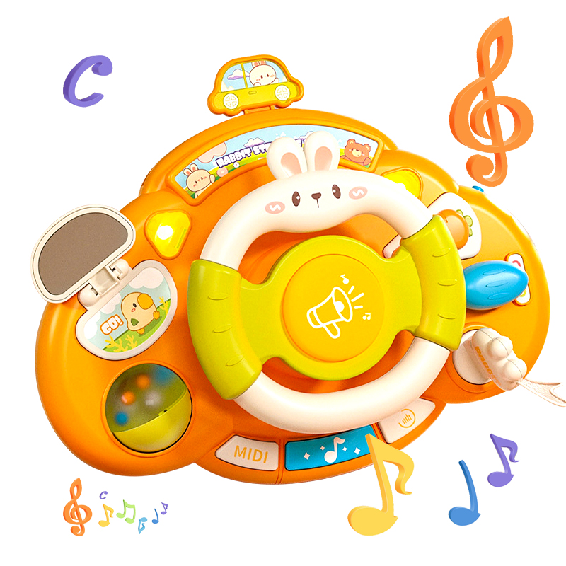 Baby Gift Plastic Early Education Acousto-Optic Car Driving Steering Wheel Toys Kids Simulation Musical Steering Wheel Toy