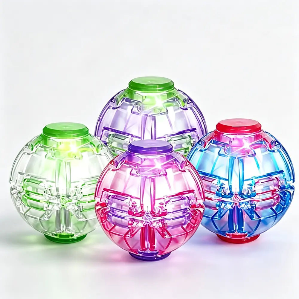 LED Press-Deform Spinner – 6x6x6cm Stress Relief Fidget Toy