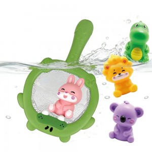 Dual Theme Bath Scoop & Catch Set – Animal or Ocean Floating Toys for Toddlers