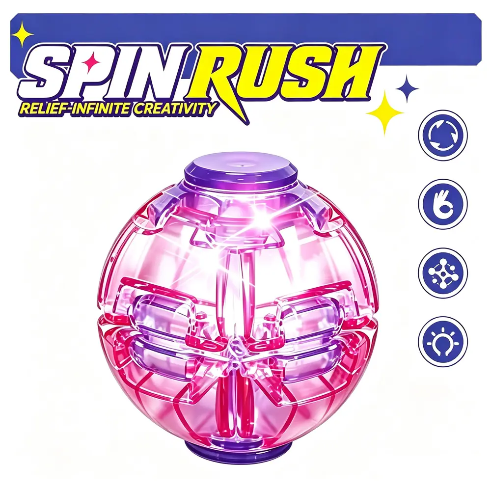 LED Press-Deform Spinner – 6x6x6cm Stress Relief Fidget Toy