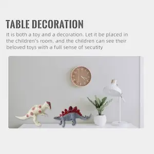 Dinosaur Toy Set with Fence & Tree – 3 Dino Figures Window Box for Kids Gift