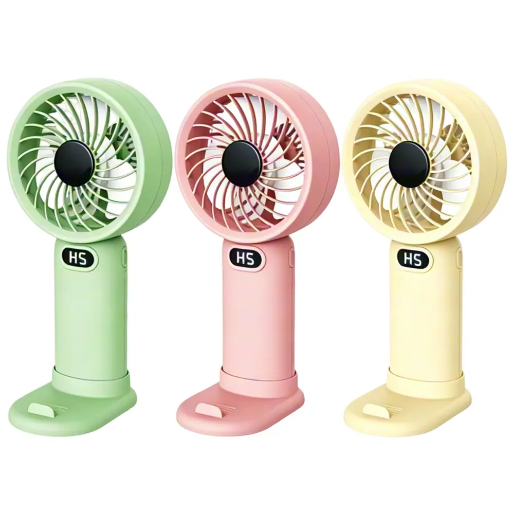 Portable 2-in-1 Mini Desktop Handheld Fan & Phone Holder 5 Speeds 1200mAh