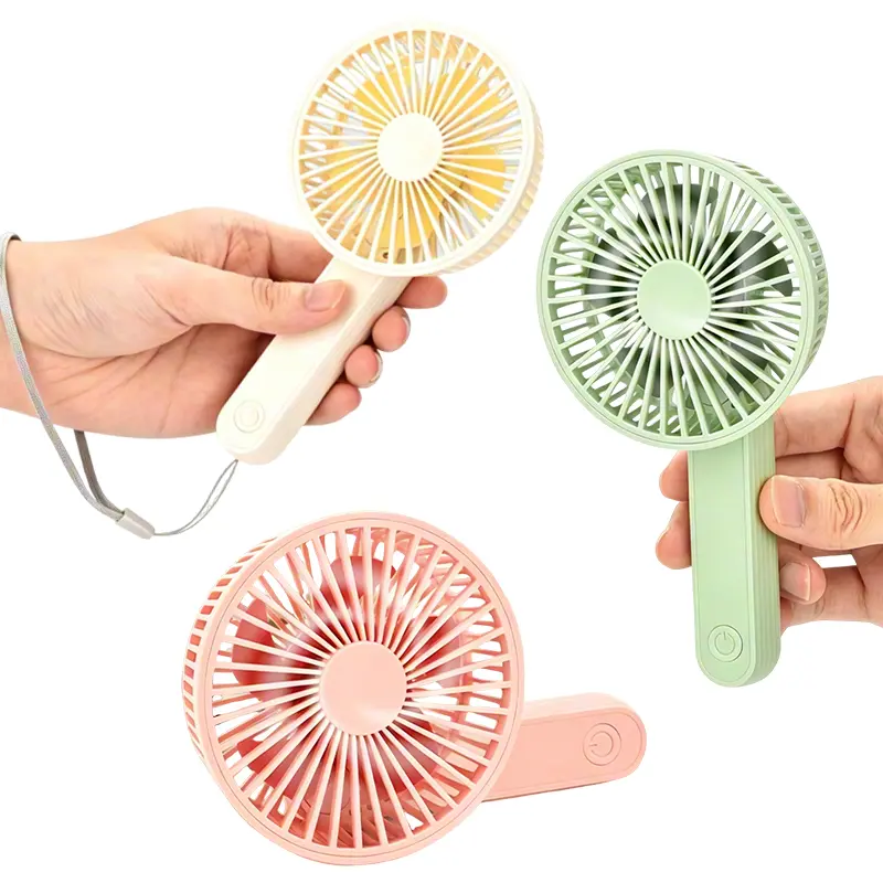 3-Speed Foldable Portable Fan 500mAh USB Recharge with Lanyard