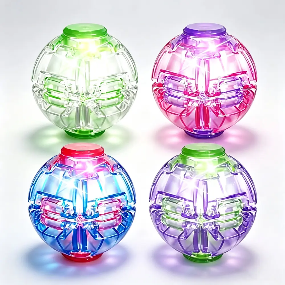 LED Press-Deform Spinner – 6x6x6cm Stress Relief Fidget Toy