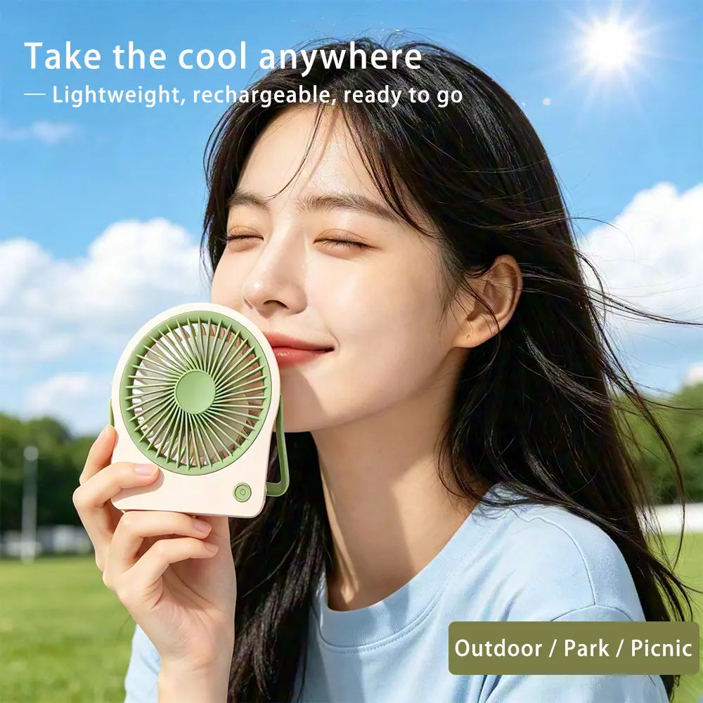 1200mAh Adjustable Silent Portable Fan – Quiet Operation for Office & Travel