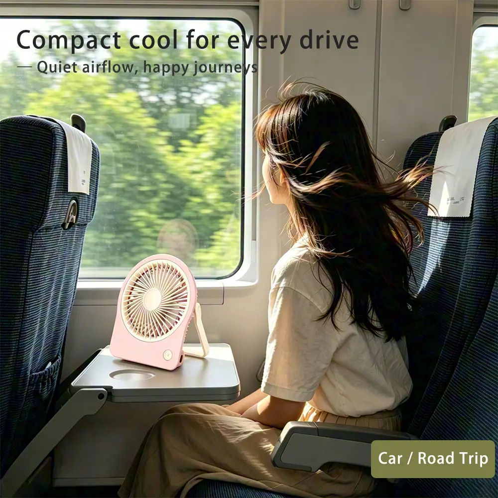1200mAh Adjustable Silent Portable Fan – Quiet Operation for Office & Travel