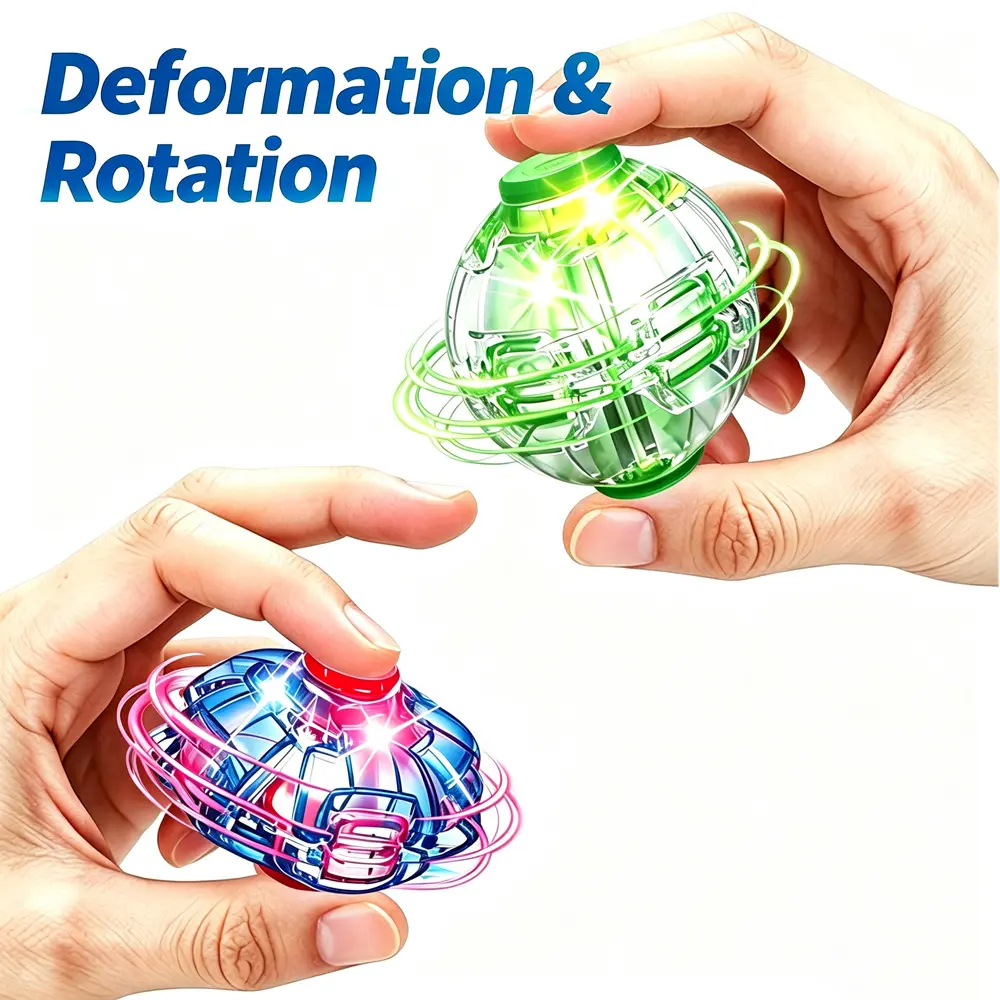 LED Press-Deform Spinner – 6x6x6cm Stress Relief Fidget Toy