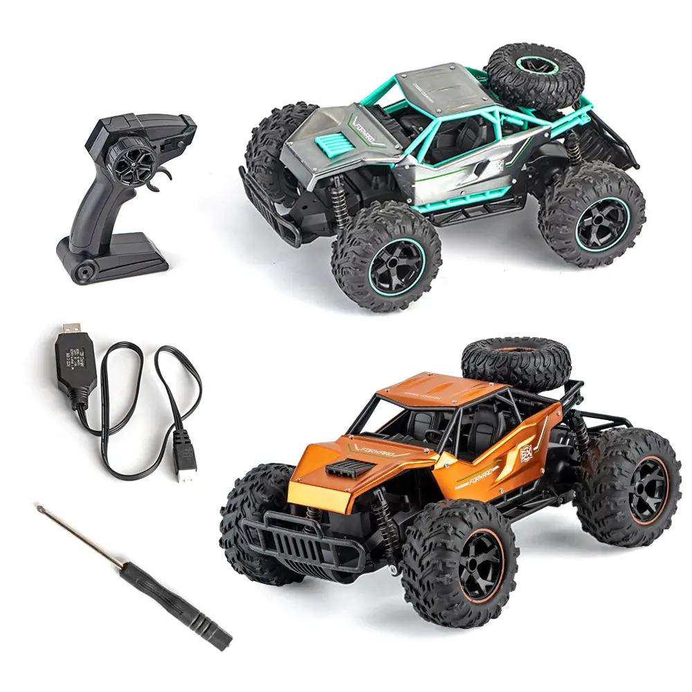 1:14 Scale 2.4G Alloy RC Car Toys 18km/h High Speed with USB Charging Orange Gray Colors 50m Remote Control