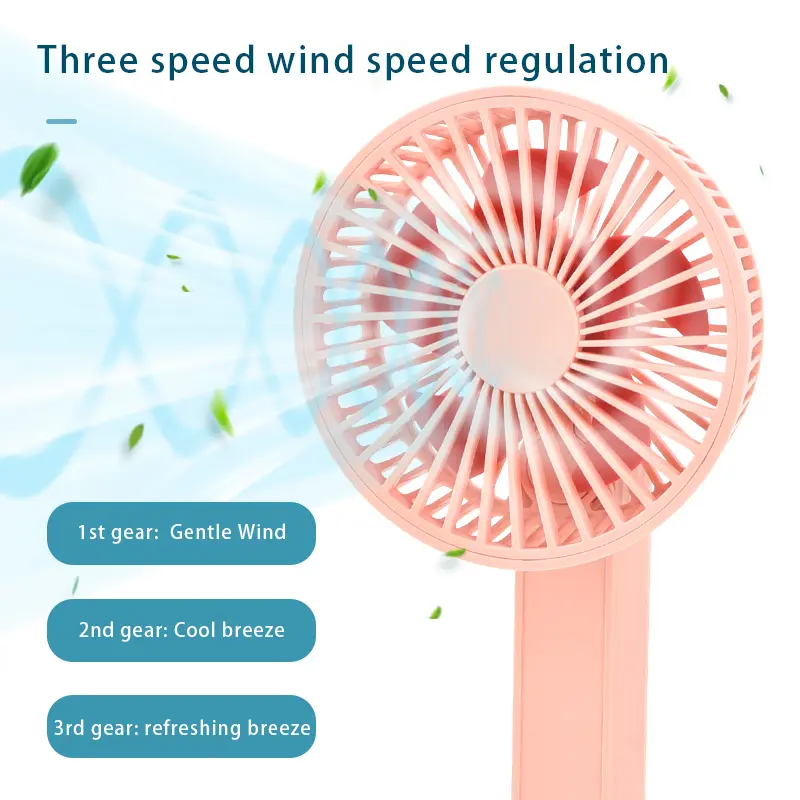 3-Speed Foldable Portable Fan 500mAh USB Recharge with Lanyard