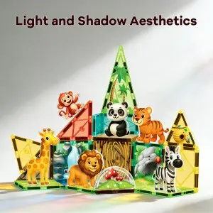 Forest Animal Magnetic Tiles Building Blocks for STEAM Education – 27/40/52pcs Educational Toys