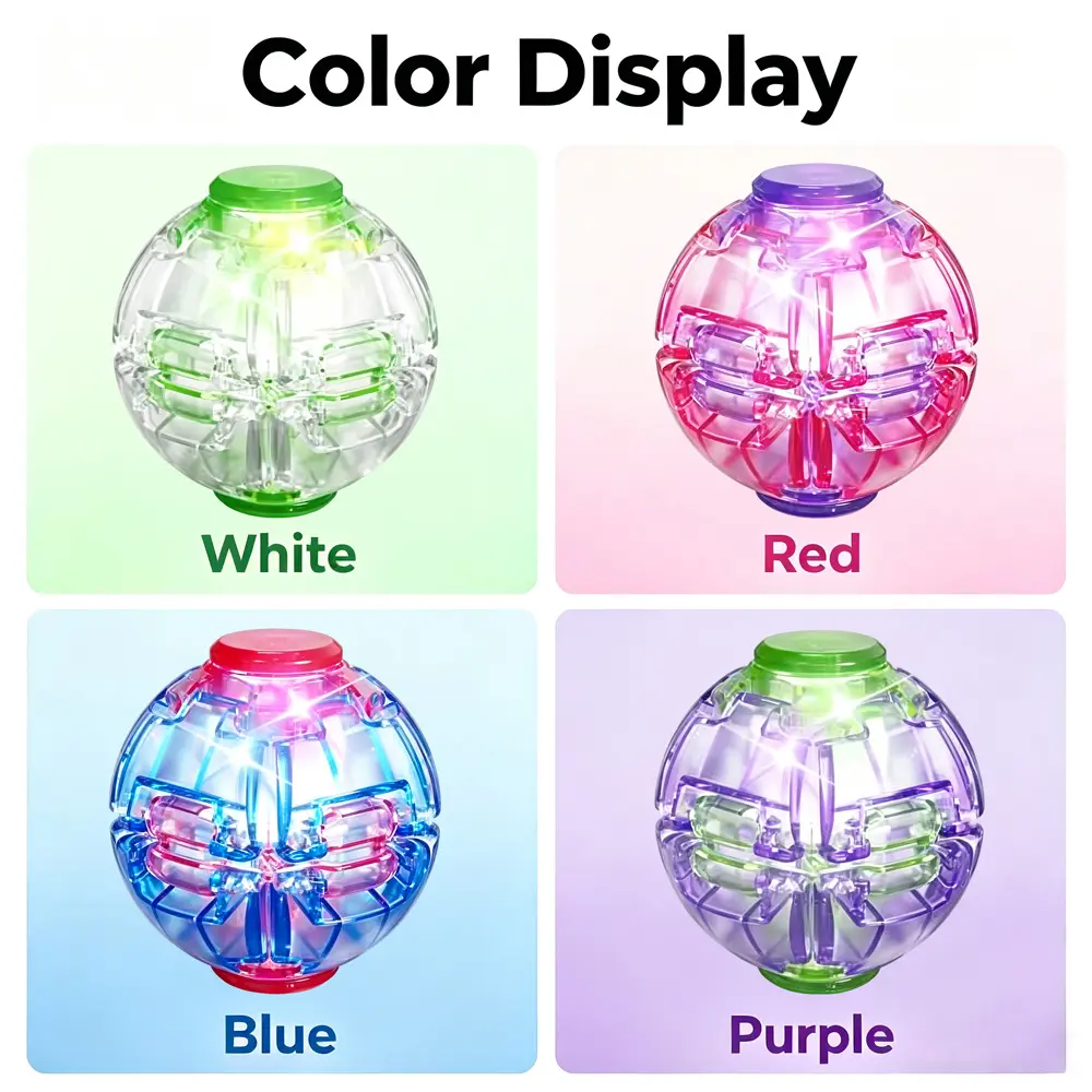 LED Press-Deform Spinner – 6x6x6cm Stress Relief Fidget Toy