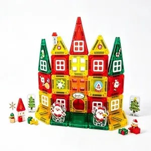 45PCS Magnetic Tiles Building Blocks Set – STEM Toys for Early Learning