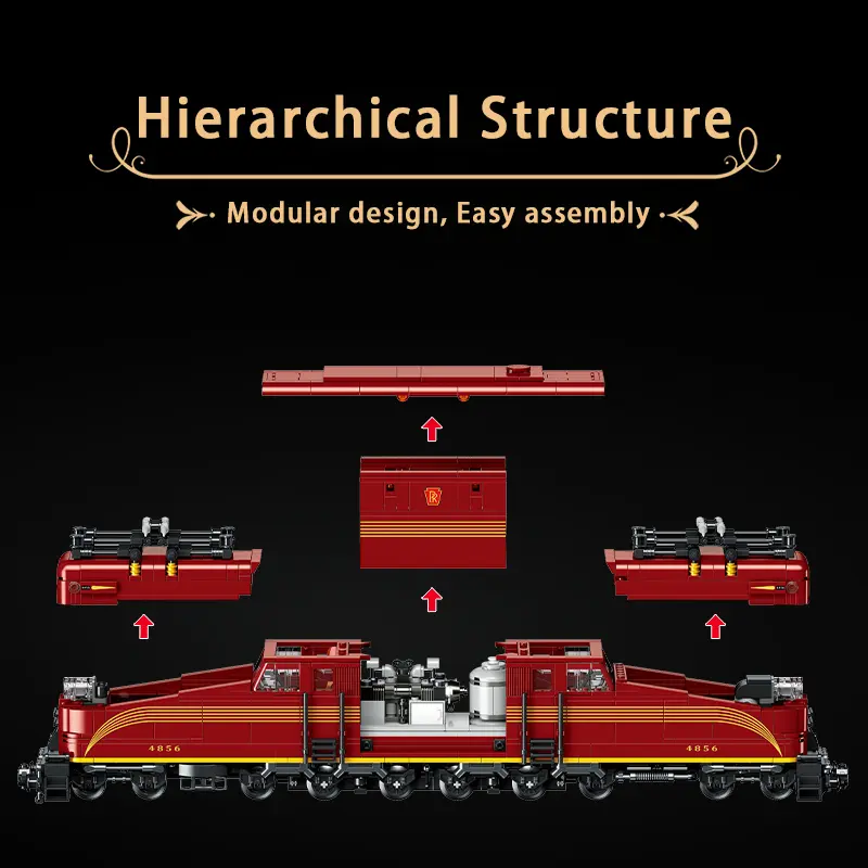 1444PCS Electric Locomotive Building Blocks with LED Lights – Steam Train Model Kit