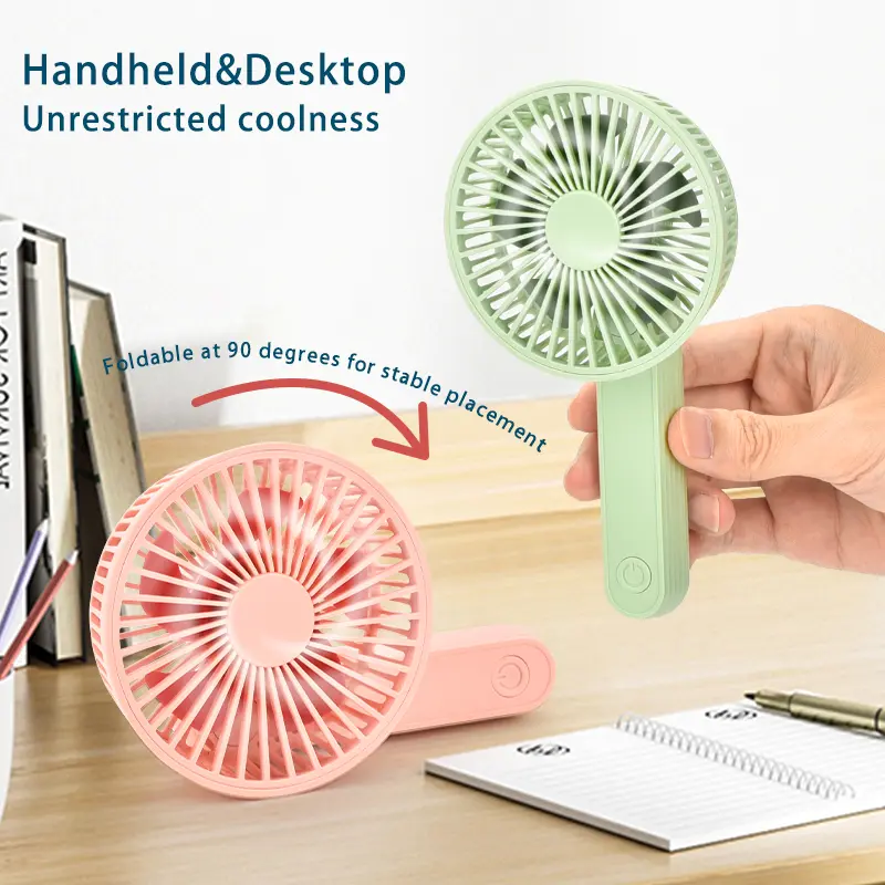 3-Speed Foldable Portable Fan 500mAh USB Recharge with Lanyard