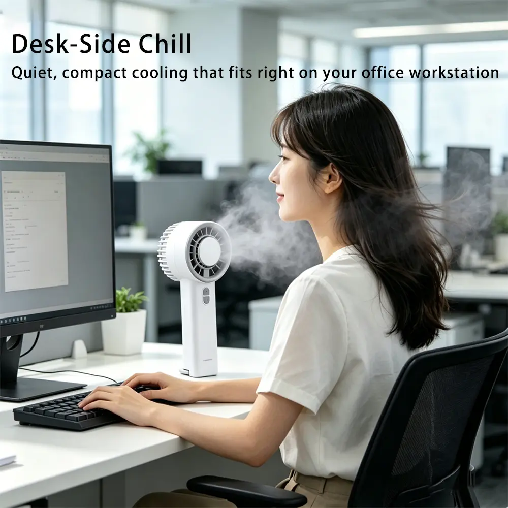 2-in-1 Portable Fan with Ice Compress Mode & Multi-Speed