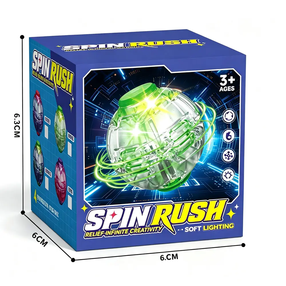 LED Press-Deform Spinner – 6x6x6cm Stress Relief Fidget Toy