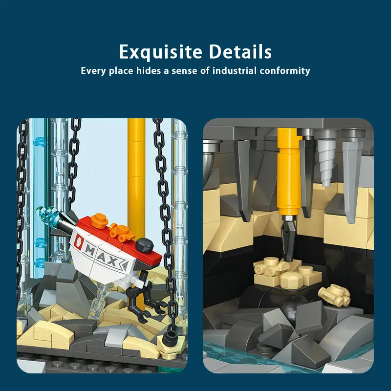 1064PCS Offshore Drilling Rig Building Blocks – 3-Layer Transparent STEM Model