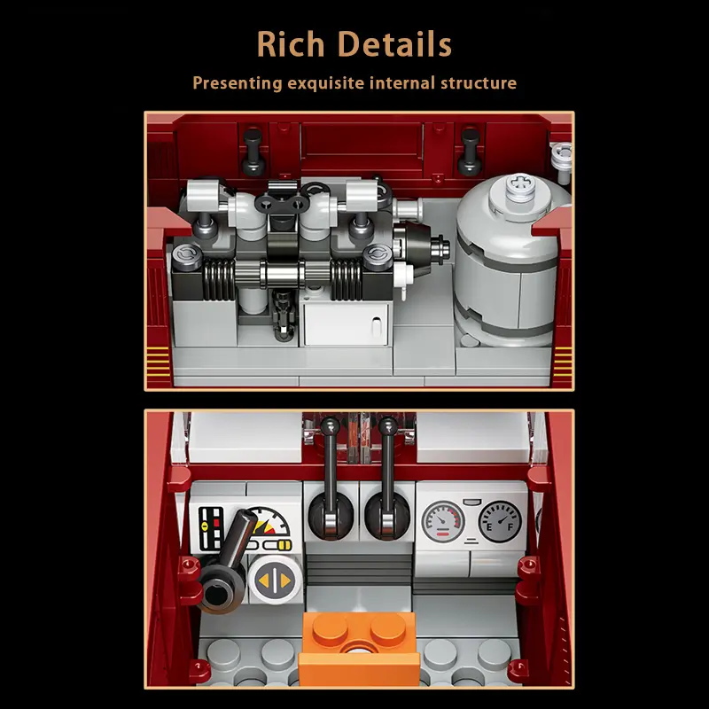 1444PCS Electric Locomotive Building Blocks with LED Lights – Steam Train Model Kit