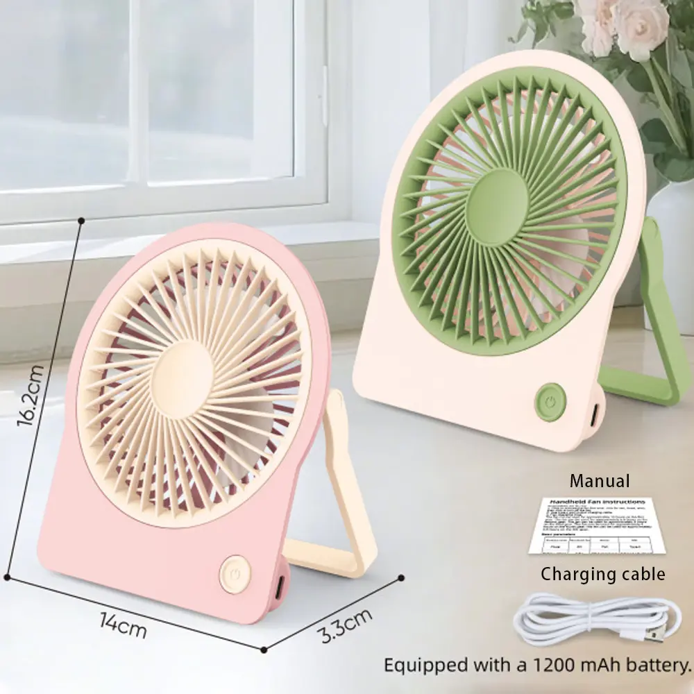 1200mAh Adjustable Silent Portable Fan – Quiet Operation for Office & Travel