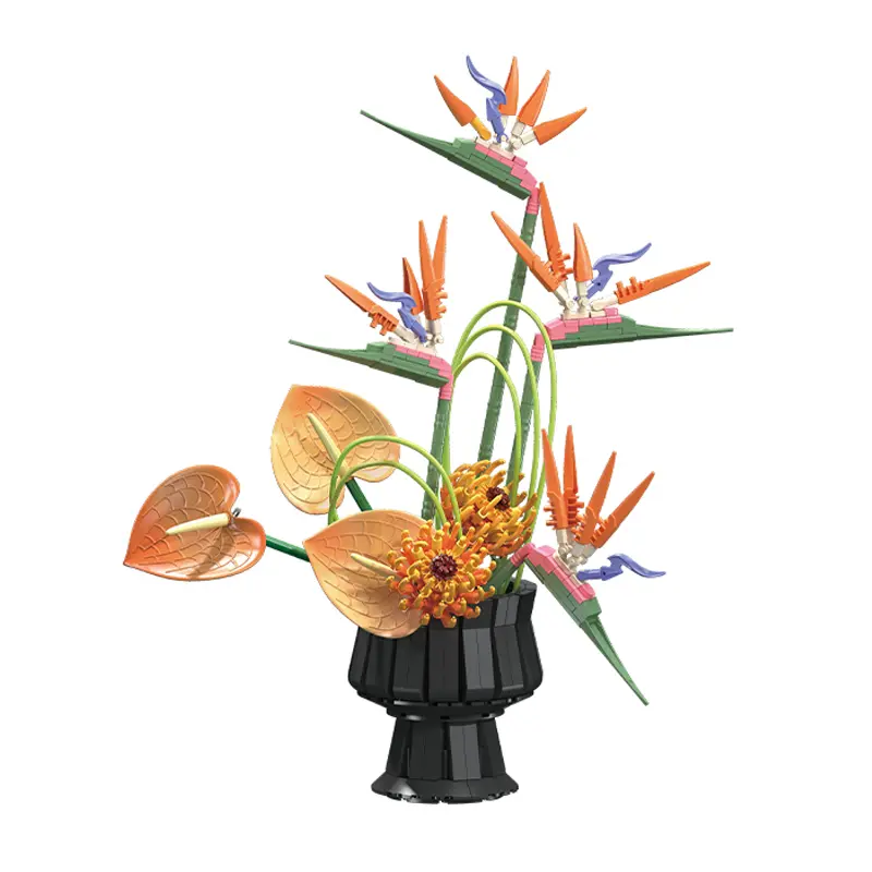 530PCS Bird of Paradise Flower Building Blocks – Tropical Home Decor STEM Toy