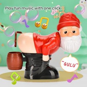 Barnens elektriska automatiska jultomte-bubbelmaskinleksaker med ljus och musik, utomhuskul och festlig presentidé, julskämt