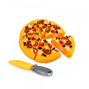 Realistic Pizza Cutting Set with 6 Slices & Toy Knife – Pretend Play Food for Kids