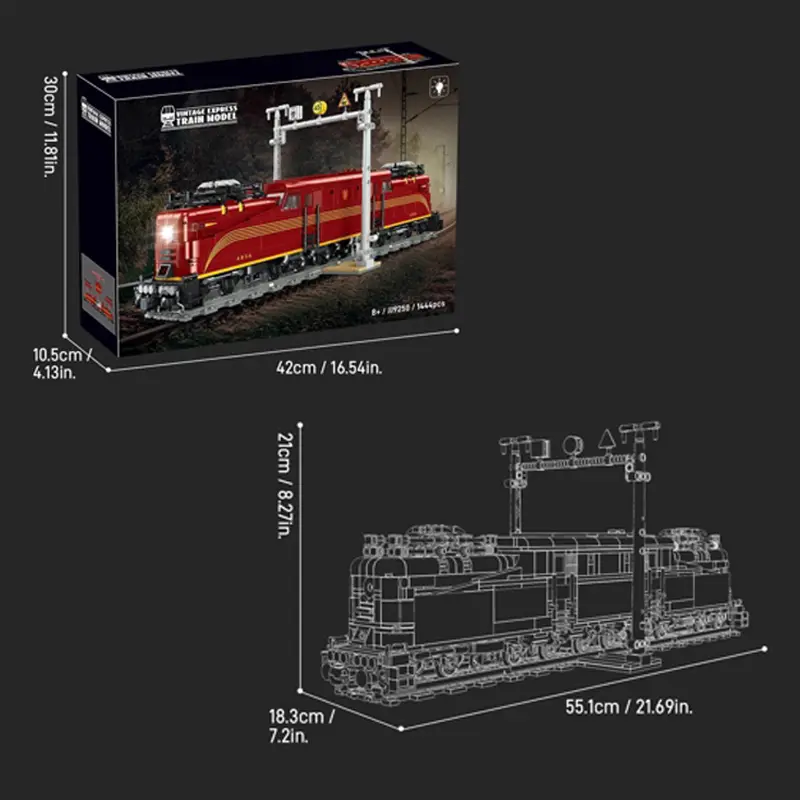 1444PCS Electric Locomotive Building Blocks with LED Lights – Steam Train Model Kit