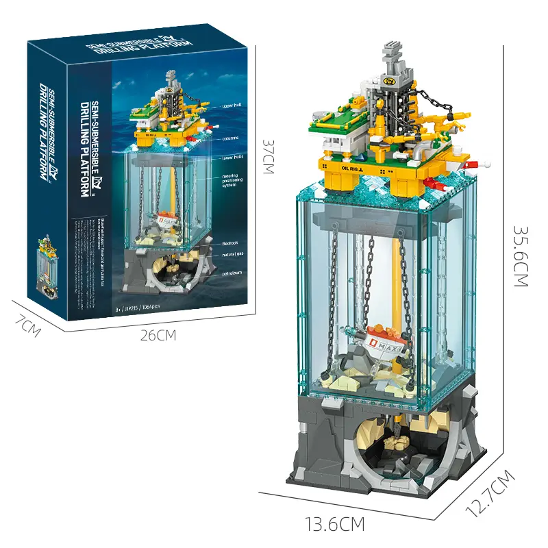 1064PCS Offshore Drilling Rig Building Blocks – 3-Layer Transparent STEM Model