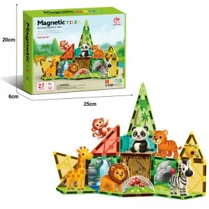 Forest Animal Magnetic Tiles Building Blocks for STEAM Education – 27/40/52pcs Educational Toys