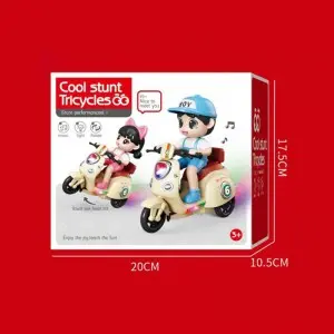 360 Degrees Spin Wheelie Action Kids Boys Girls Rider Electric Stunt Tricycle Toys with Light & Music