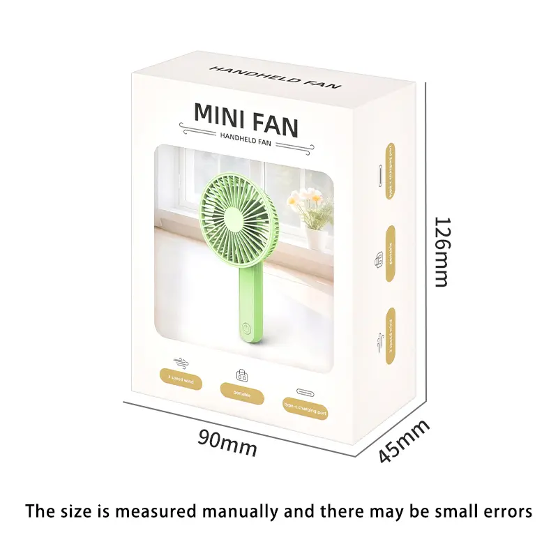 3-Speed Foldable Portable Fan 500mAh USB Recharge with Lanyard