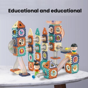 Kids STEM Learning Magnetic Tiles Blocks Set Marble Ball Race Track Toys Equipped with Dolls