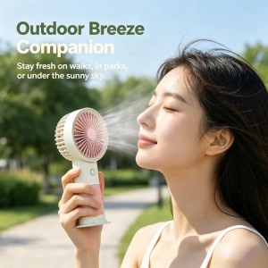 2-in-1 Fan & Phone Holder, 3-Speed USB Rechargeable, Quiet Portable Cooling