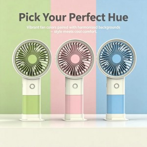 2-in-1 Fan & Phone Holder, 3-Speed USB Rechargeable, Quiet Portable Cooling