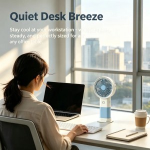 2-in-1 Fan & Phone Holder, 3-Speed USB Rechargeable, Quiet Portable Cooling