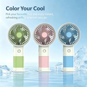 2-in-1 Fan & Phone Holder, 3-Speed USB Rechargeable, Quiet Portable Cooling