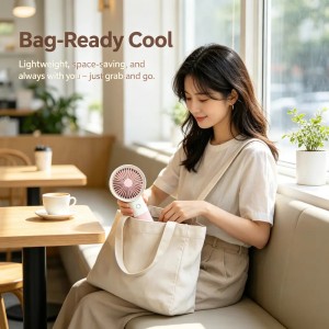 2-in-1 Fan & Phone Holder, 3-Speed USB Rechargeable, Quiet Portable Cooling