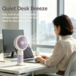 2-in-1 Fan & Phone Holder Fixed Speed USB Rechargeable Quiet Portable