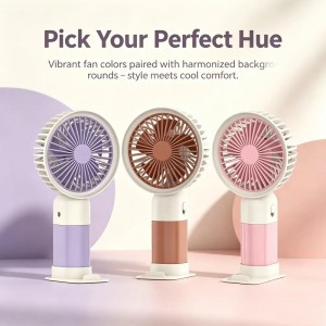 2-in-1 Fan & Phone Holder Fixed Speed USB Rechargeable Quiet Portable