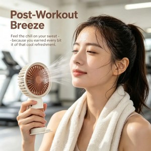 2-in-1 Fan & Phone Holder Fixed Speed USB Rechargeable Quiet Portable