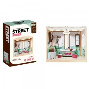 Mini Bathroom DIY Kit with Light – 3D Dollhouse Model for Ages 8+