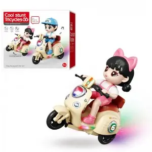 360 Degrees Spin Wheelie Action Kids Boys Girls Rider Electric Stunt Tricycle Toys with Light & Music