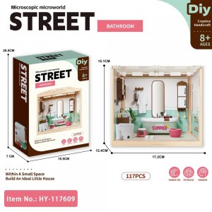Mini Bathroom DIY Kit with Light – 3D Dollhouse Model for Ages 8+