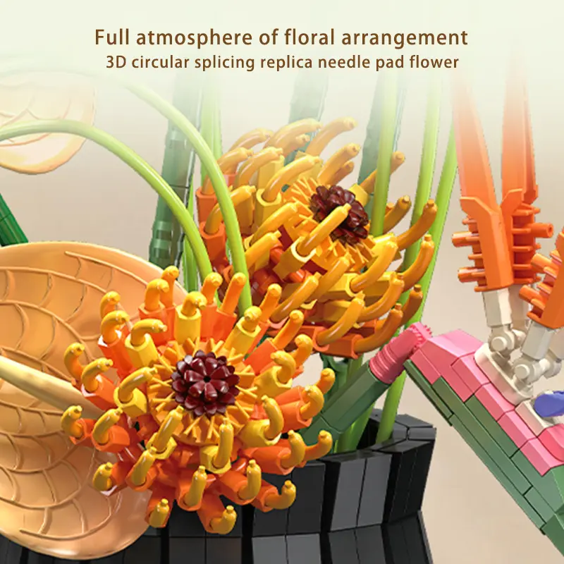 530PCS Bird of Paradise Flower Building Blocks – Tropical Home Decor STEM Toy