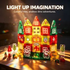 45PCS Magnetic Tiles Building Blocks Set – STEM Toys for Early Learning