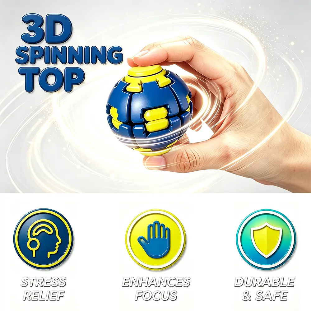 Press-Deform & Spin Fidget Toy, 24-Pack Display Box for Stress Relief, Focus Training