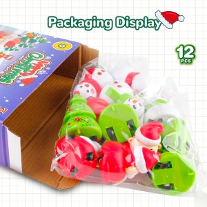 12PCS Christmas Pull Back Cars Santa Snowman Truck Toy Set Eco-Friendly STEM Gift for Kids